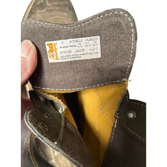 Timberland PRO Women's 8 Hightower Coffee Brown Round Alloy Toe Lace Up Boot - Picture 3 of 11